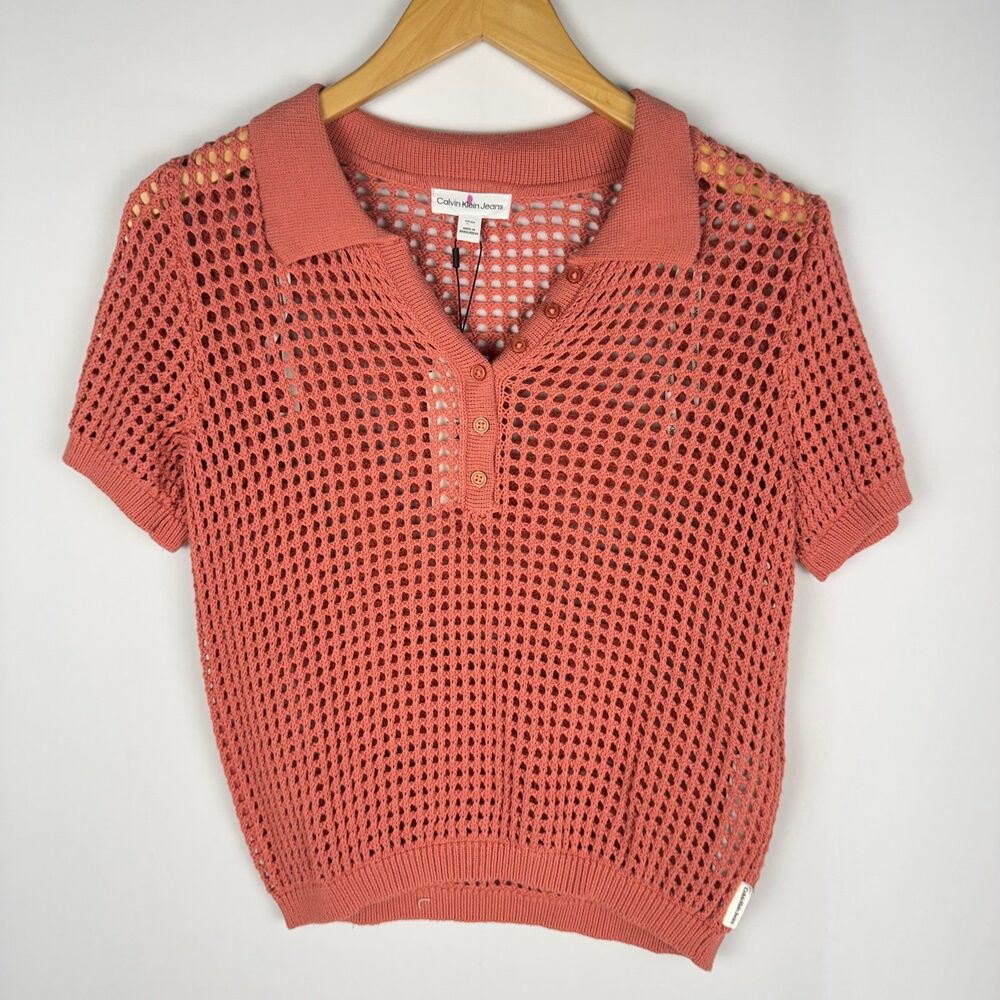Calvin Klein Pink Open Weave Shirt